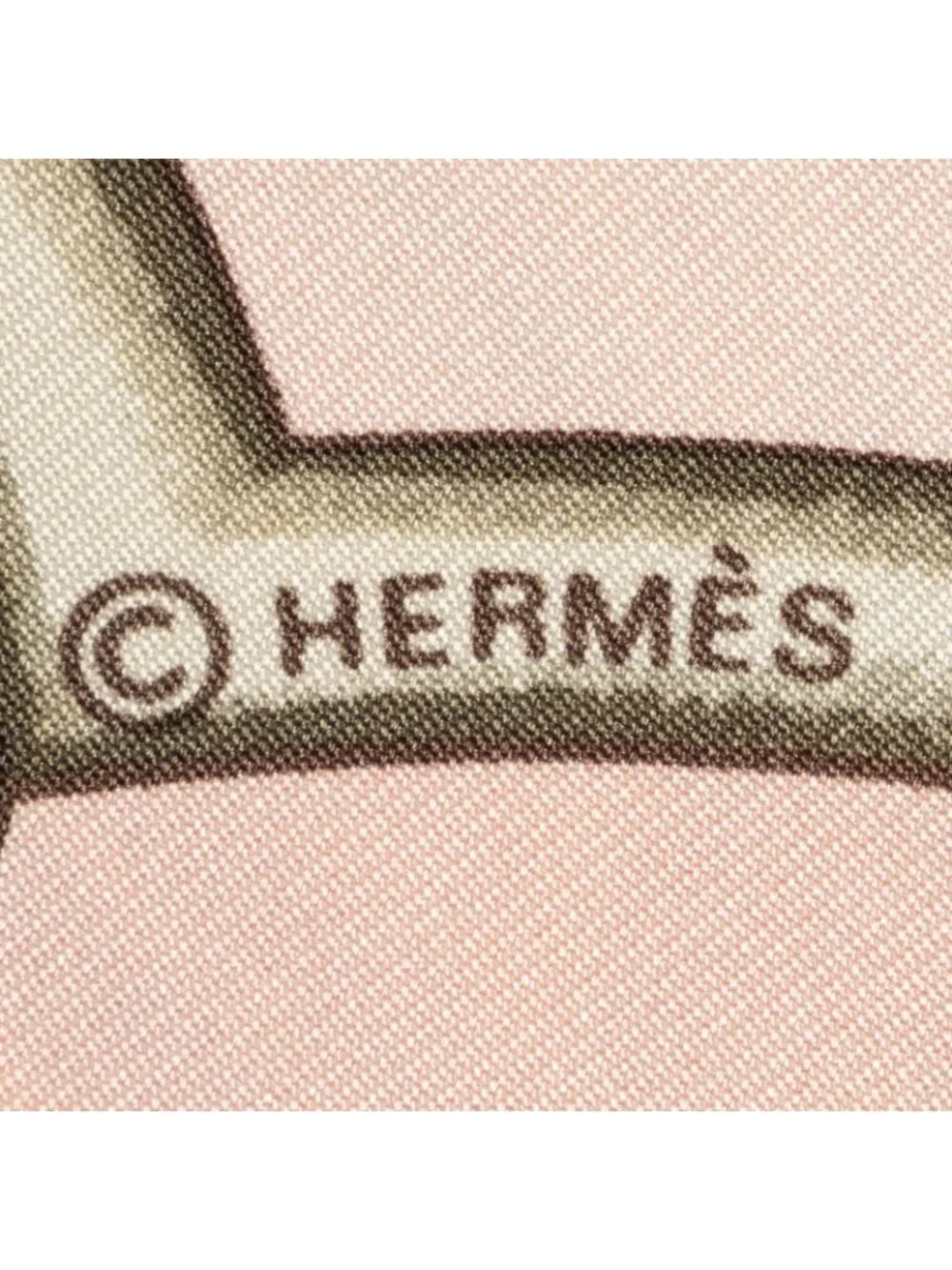 Hermes Scarf Pink Blancs 100% Twill Silk